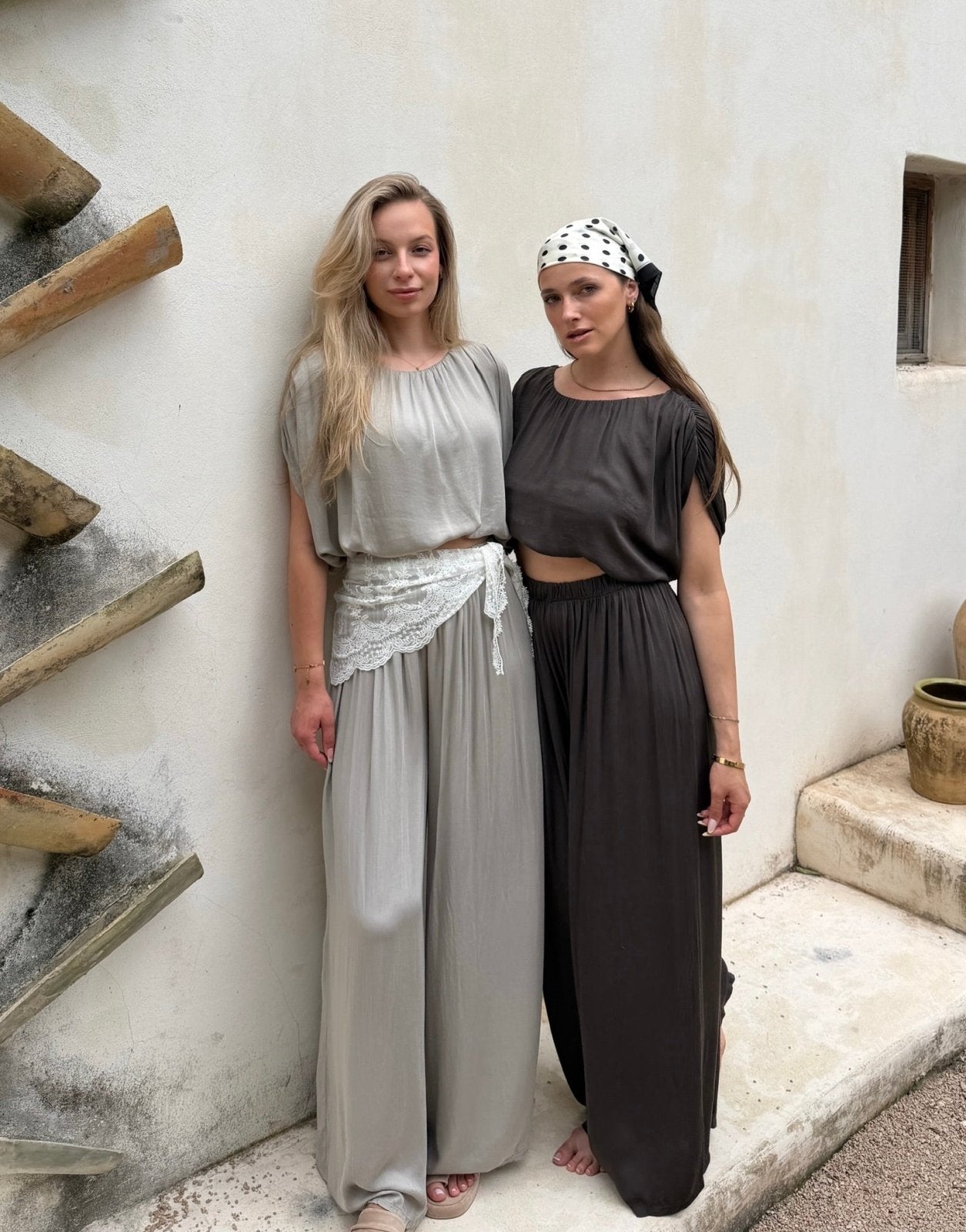 Silky Set – Oversize Shirt & Wide Leg Pants aus Viskose - Switch-Fashion