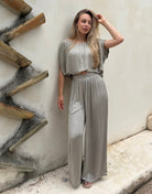 Silky Set – Oversize Shirt & Wide Leg Pants aus Viskose - Switch-Fashion