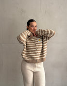 Smiley Patch Strickjacke gestreift - Switch - Fashion