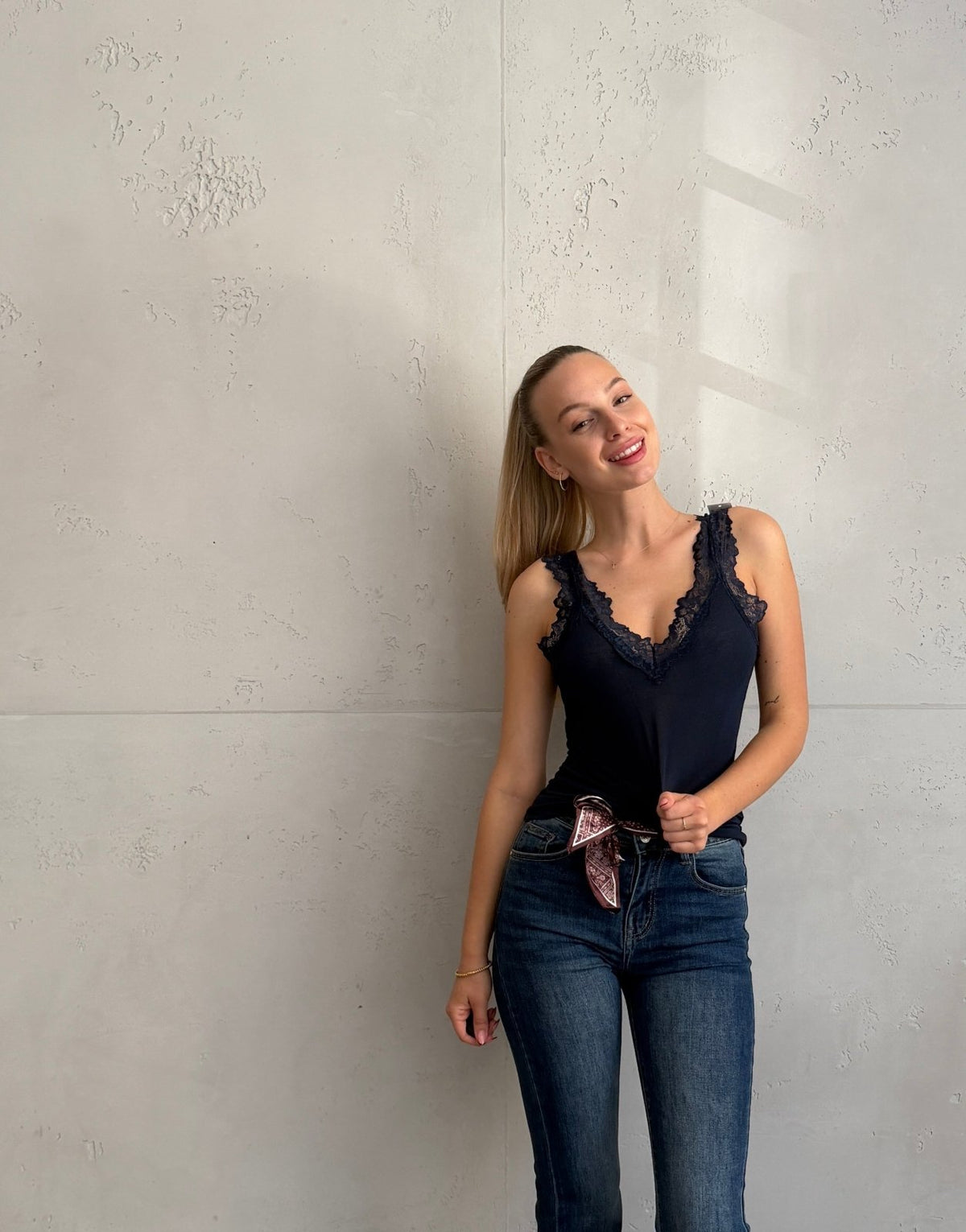 Spitzentop mit Cashmere-Anteil - Switch-Fashion