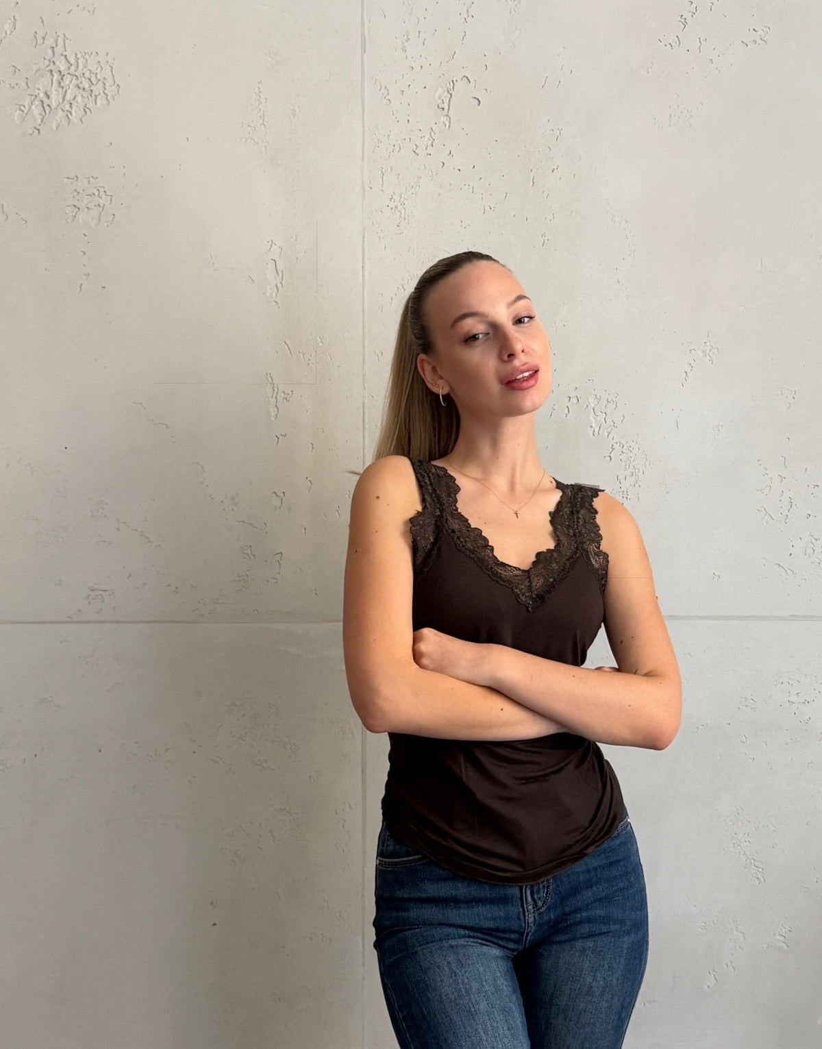 Spitzentop mit Cashmere-Anteil - Switch-Fashion