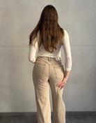Straight Leg Jeans in Beige – Stonewashed - Switch - Fashion