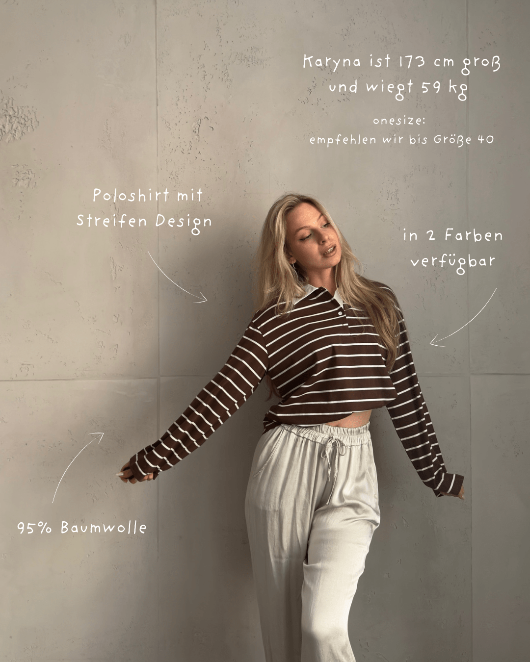 Streifen - Polo mit weitem Langarm im 80s Style – Retro trifft Modern - Switch - Fashion