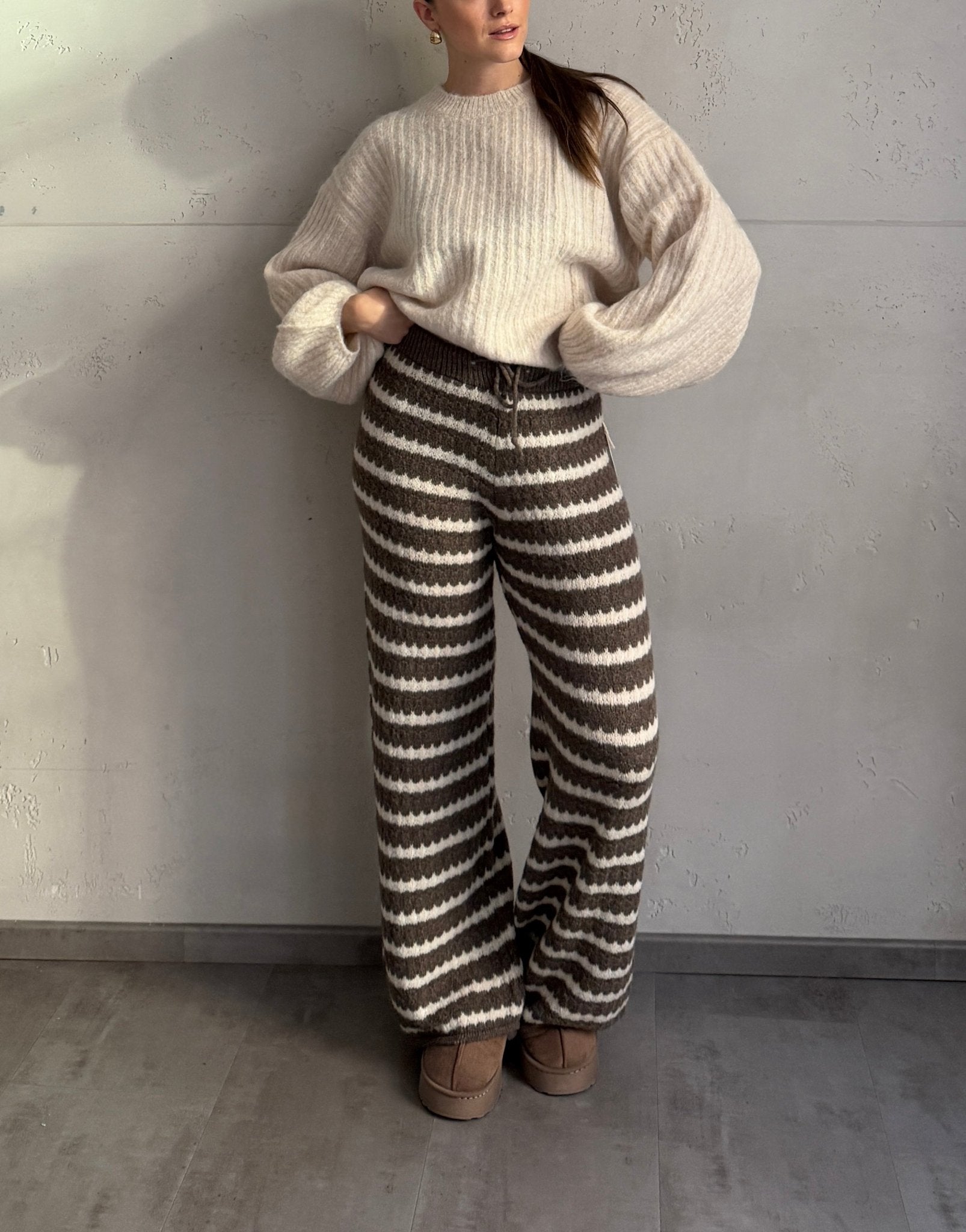 Strickhose mit Streifen aus Wolle - Switch - Fashion
