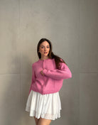 Strickjacke im Bomber - Stil mit Reißverschluss - Switch - Fashion