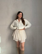 Strickjacke im Bomber - Stil mit Reißverschluss - Switch - Fashion