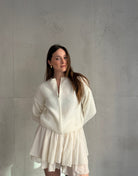 Strickjacke im Bomber - Stil mit Reißverschluss - Switch - Fashion