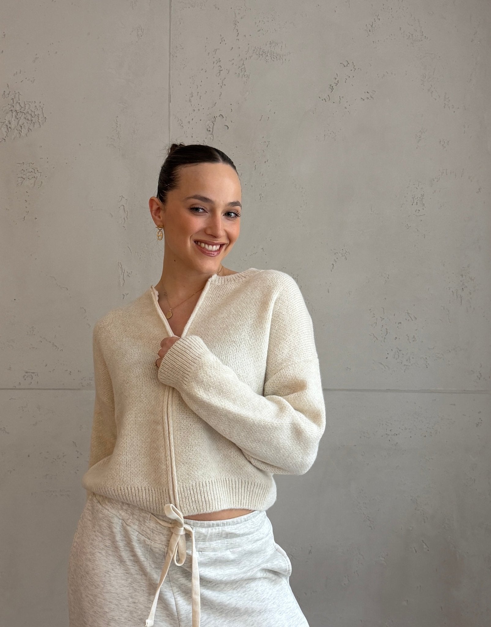Strickjacke im Bomber - Stil mit Reißverschluss - Switch - Fashion