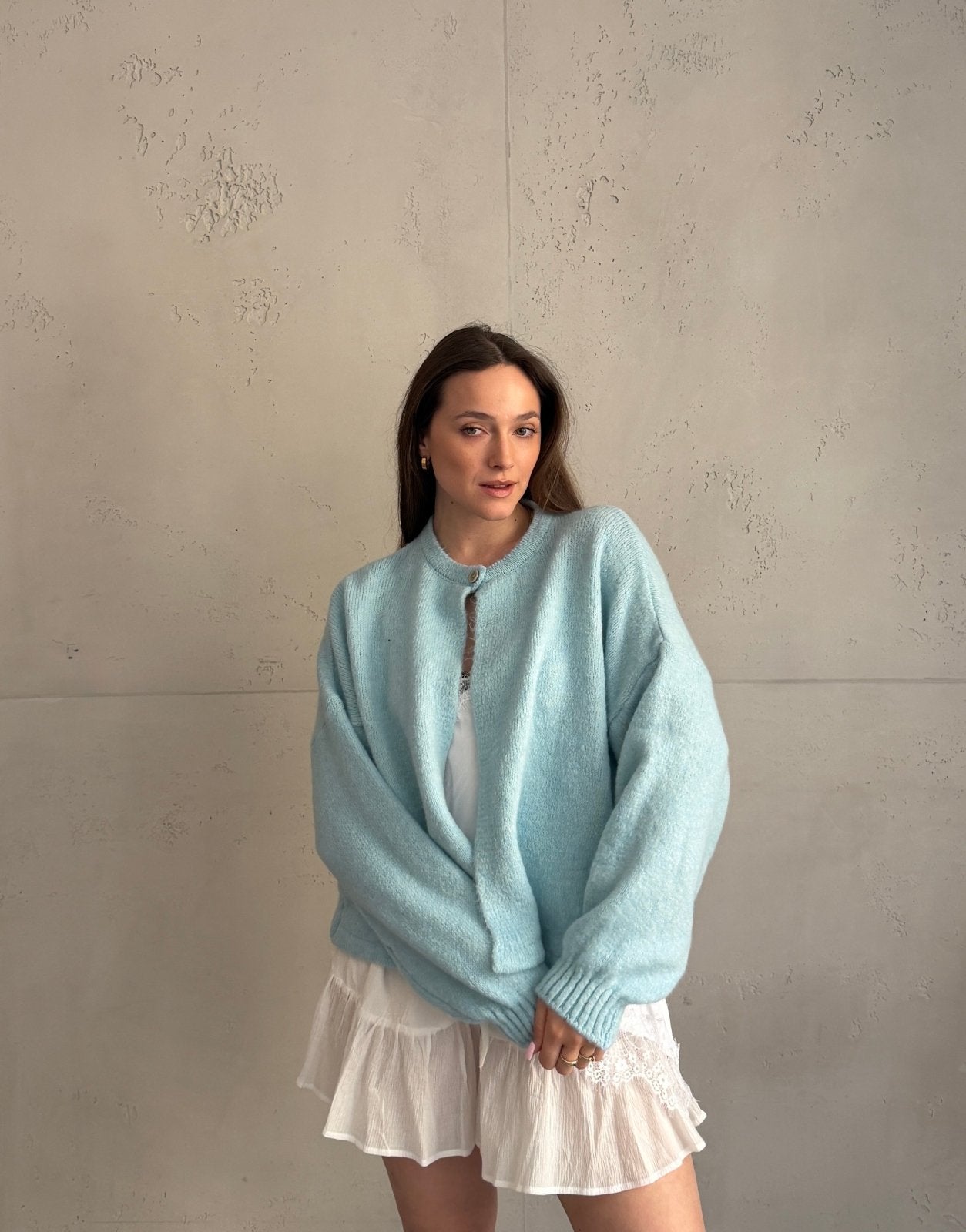 Strickjacke mit einem Knopf und weitem Arm - Switch - Fashion