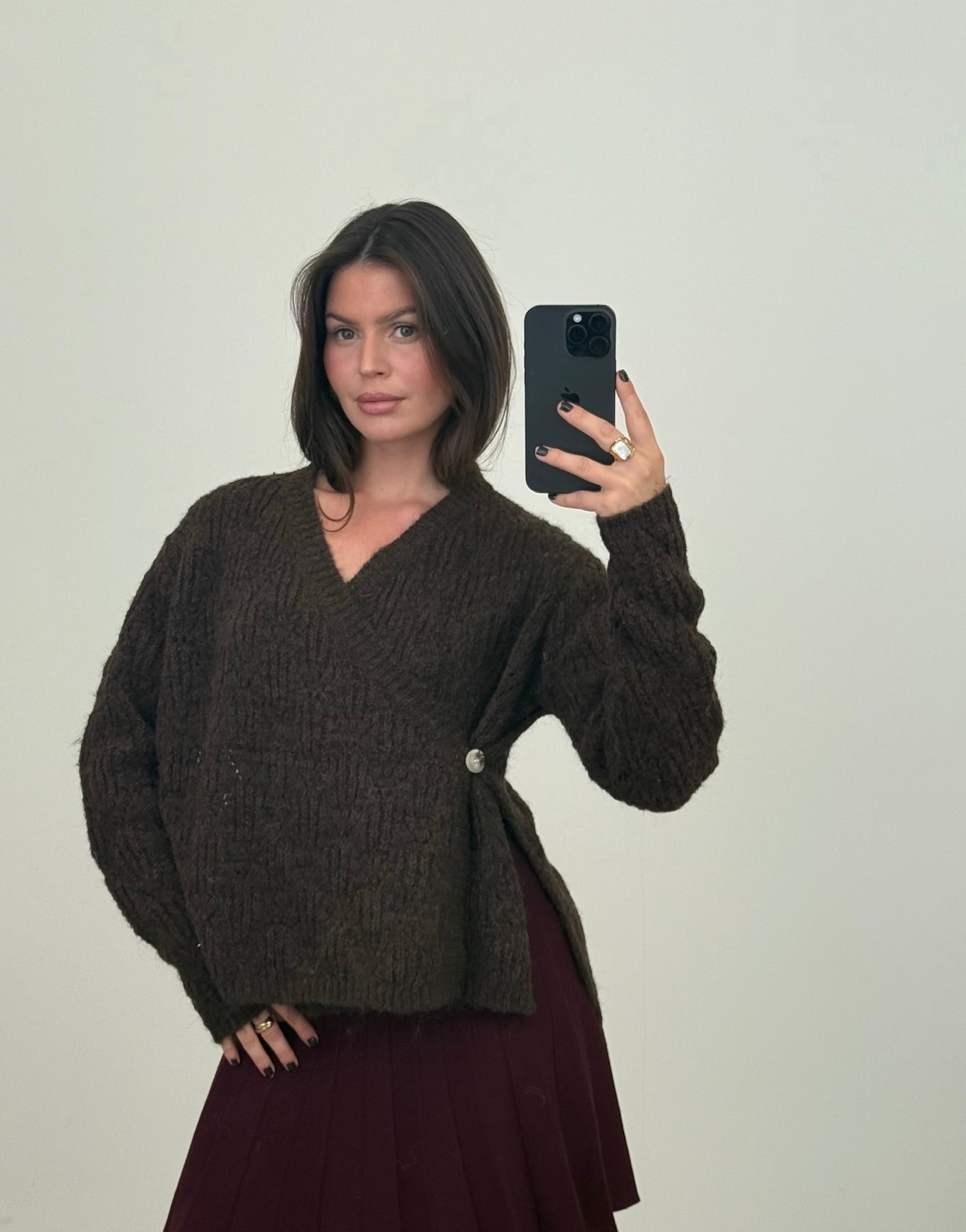 Strickjacke mit Taillen - Knopf - Switch - Fashion