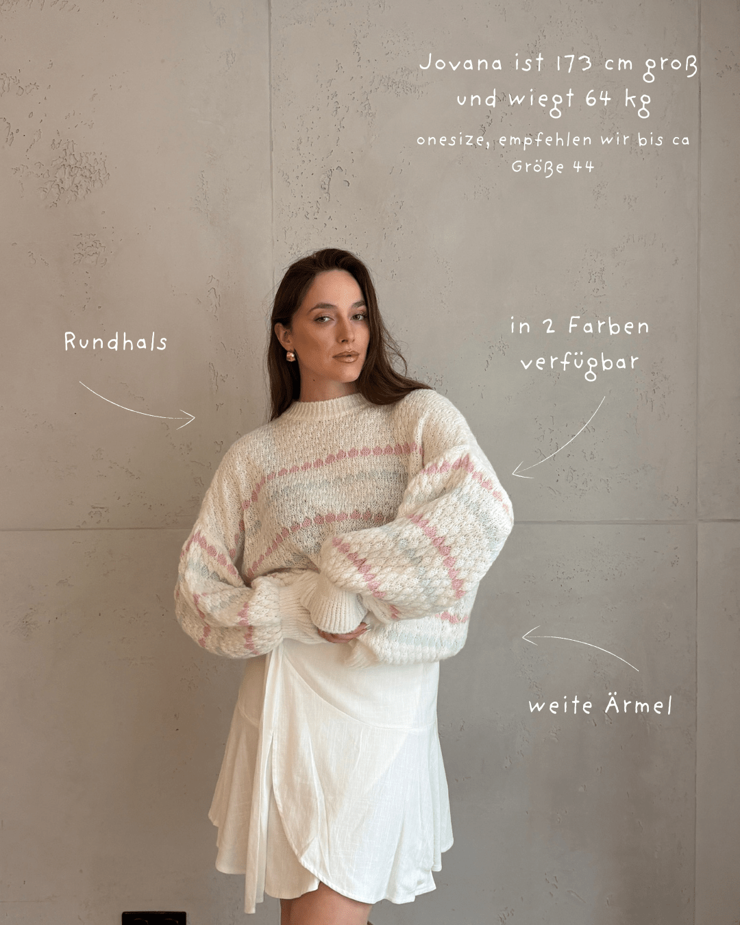 Strickpullover mit geometrischem Muster & Weitem Arm - Switch - Fashion
