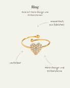Sweet Diamond Heart Edelstahl Ring – Verstellbarer Glamour - Switch - Fashion