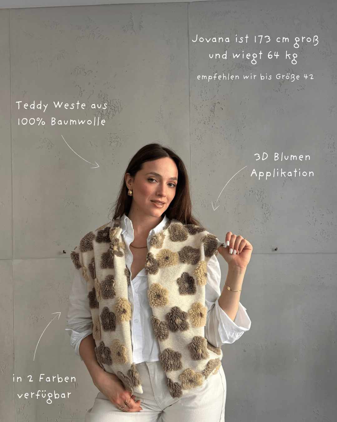 Teddy - Weste mit 3D Flower Applikation - Switch - Fashion