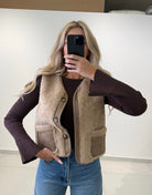 Teddy Weste mit Wildlederdetails - Switch - Fashion