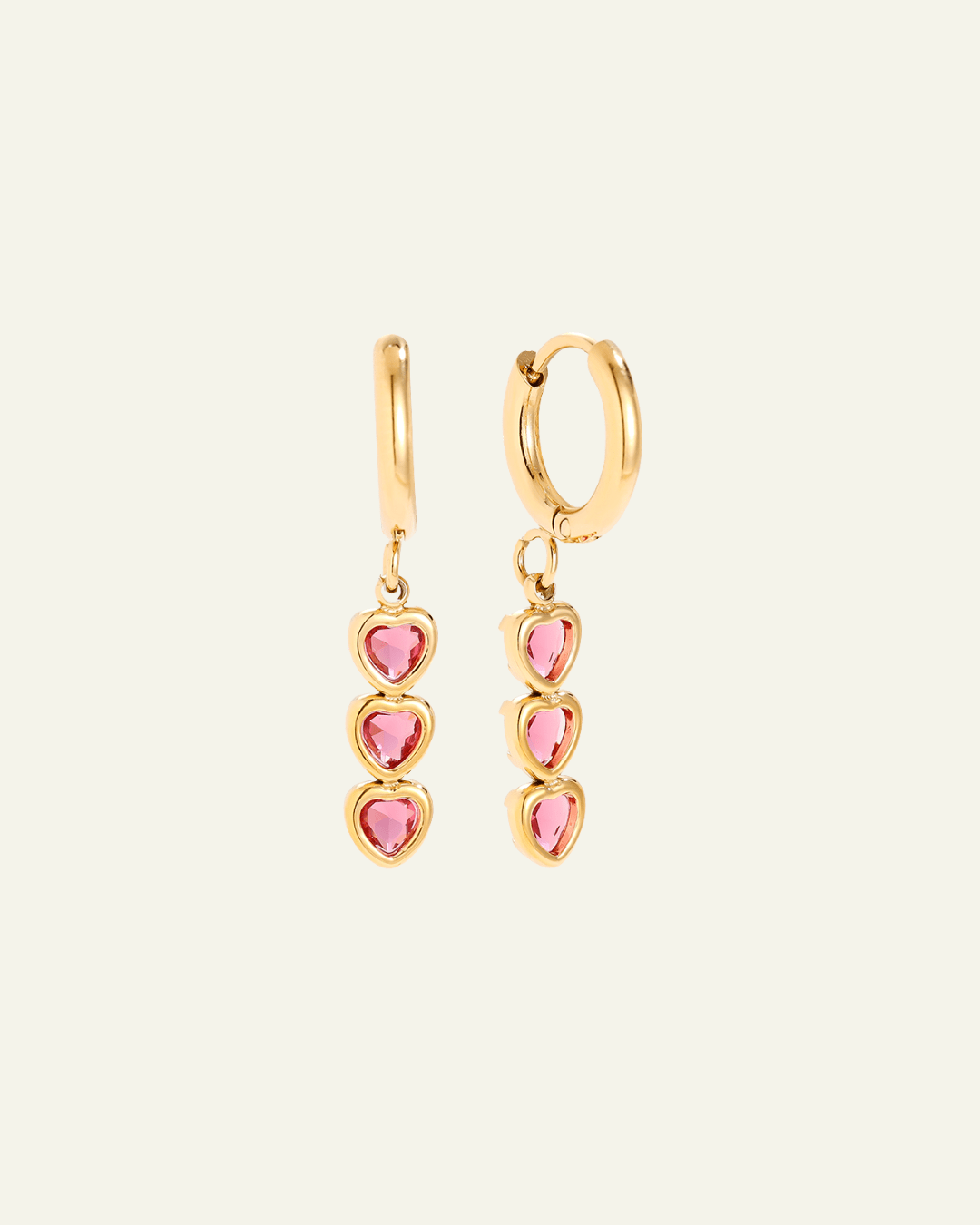 Three Heart Edelstahl Ohrringe – Triple Love in Gold - Switch - Fashion