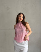 Top in Waffelstruktur mit Schleife – Krepp - Material - Switch - Fashion