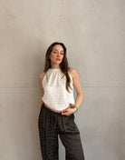 Top in Waffelstruktur mit Schleife – Krepp - Material - Switch - Fashion