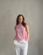 Top in Waffelstruktur mit Schleife – Krepp - Material - Switch - Fashion