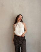 Top in Waffelstruktur mit Schleife – Krepp - Material - Switch - Fashion