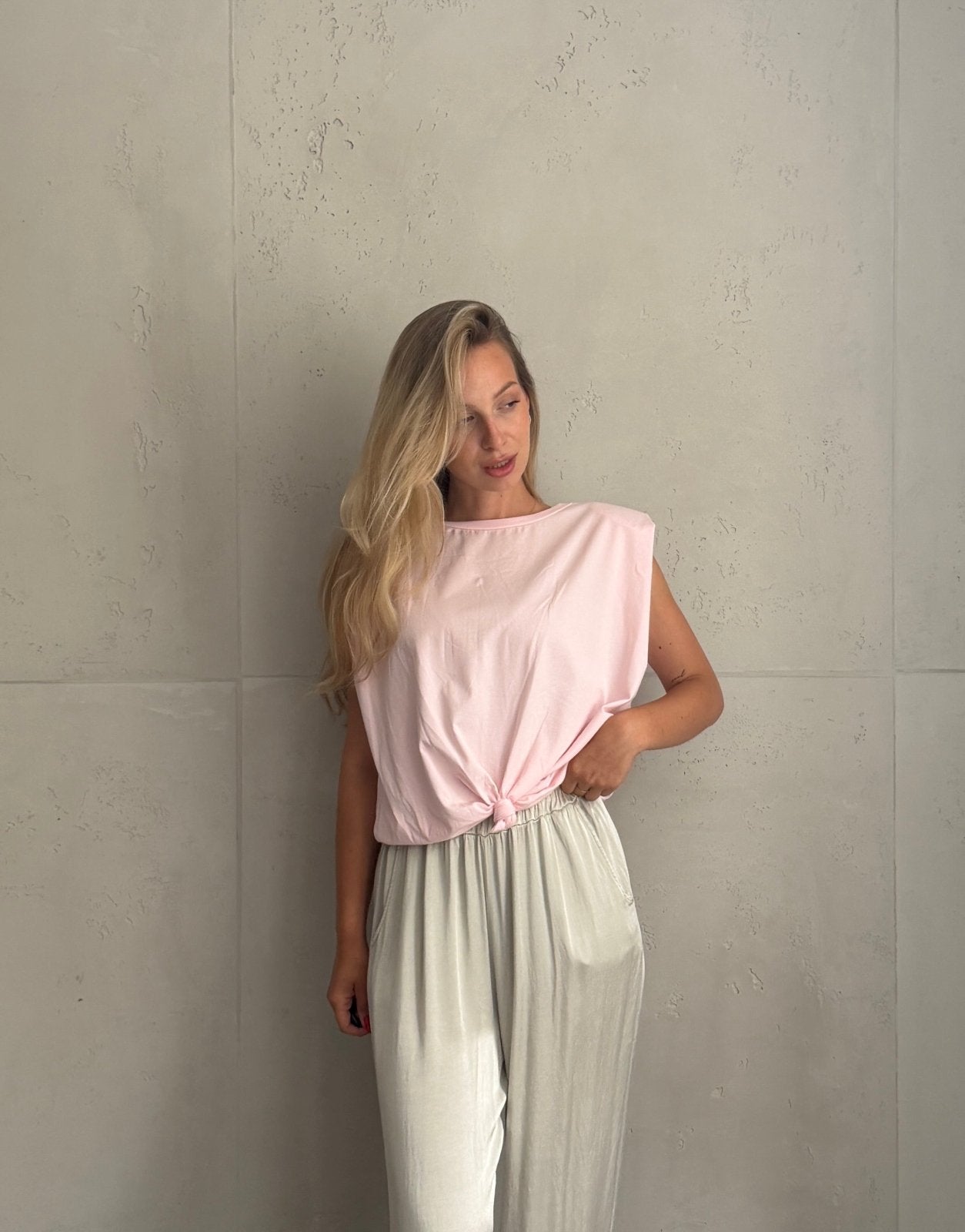Top mit Schulterpolstern in Uni - Switch-Fashion