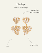 Two Diamond Hearts Edelstahl Ohrringe – Sparkle & Steel - Switch - Fashion