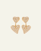 Two Diamond Hearts Edelstahl Ohrringe – Sparkle & Steel - Switch - Fashion