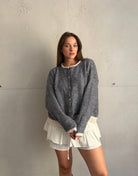 Two-Tone Strickjacke mit Streifen - Switch-Fashion