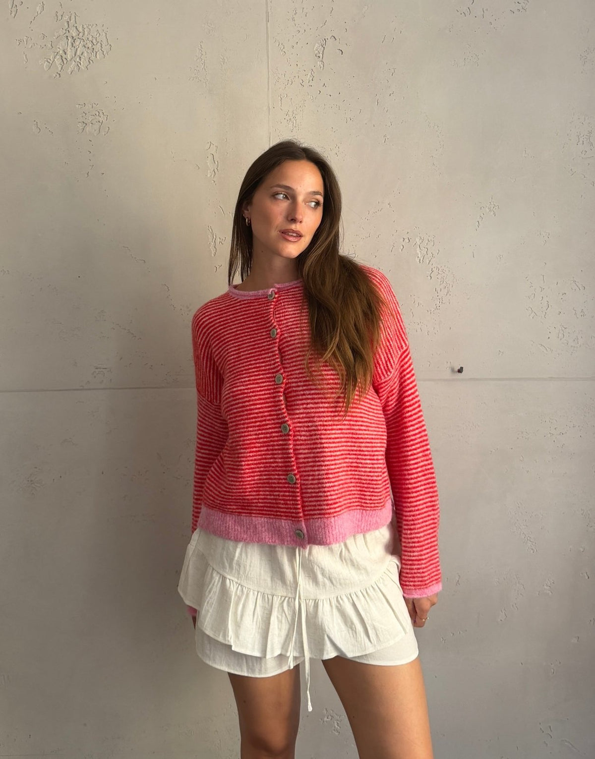 Two-Tone Strickjacke mit Streifen - Switch-Fashion