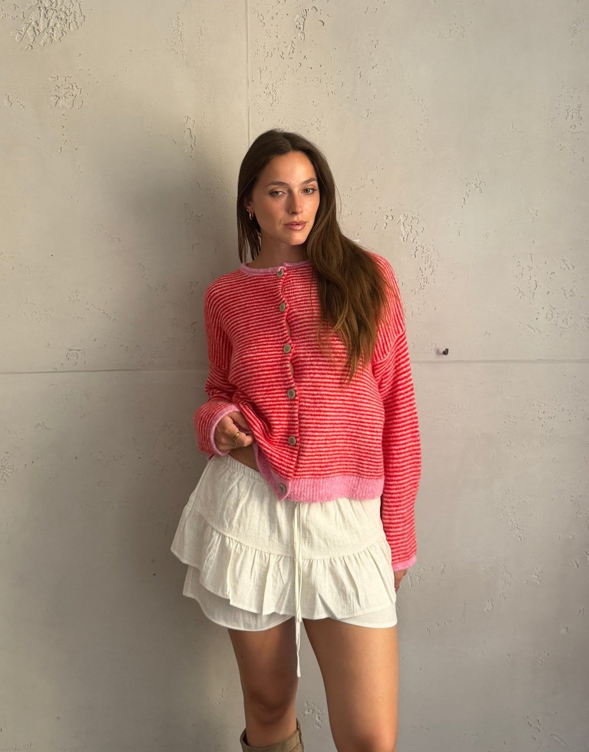 Two-Tone Strickjacke mit Streifen - Switch-Fashion