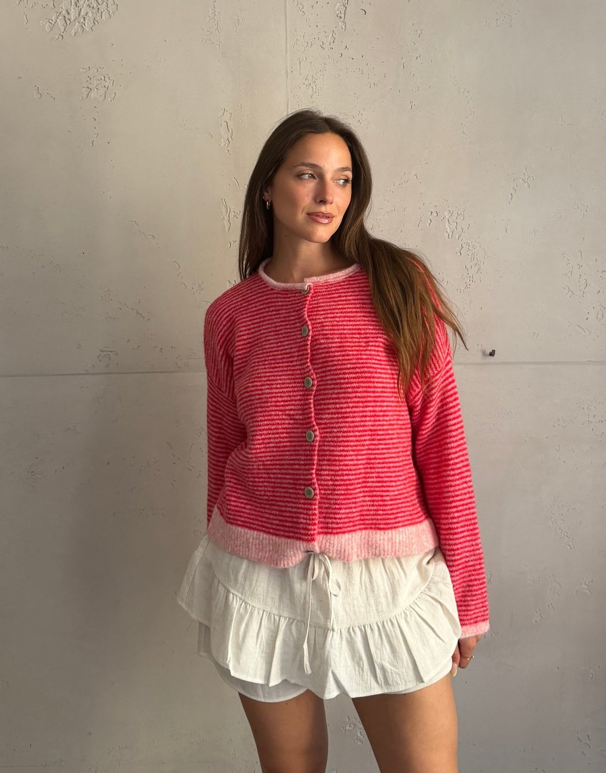Two-Tone Strickjacke mit Streifen - Switch-Fashion