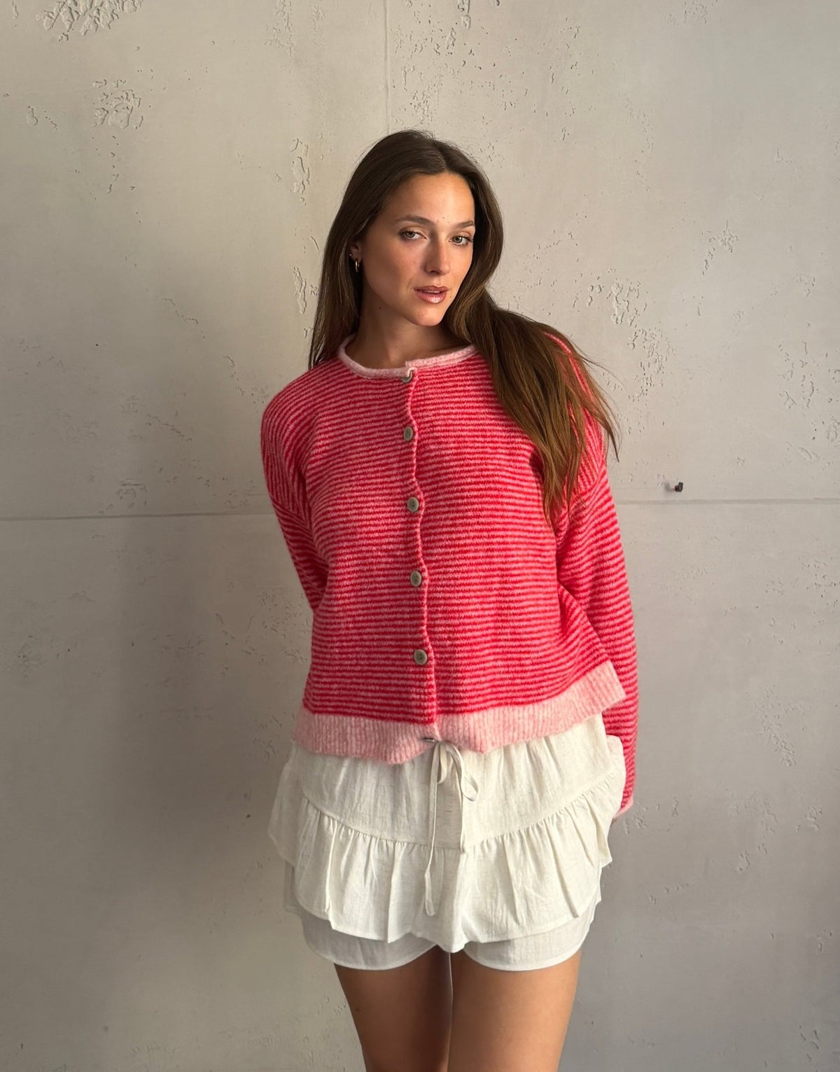 Two-Tone Strickjacke mit Streifen - Switch-Fashion