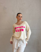 V - Ausschnitt Pullover "Matcha Club" - Switch - Fashion
