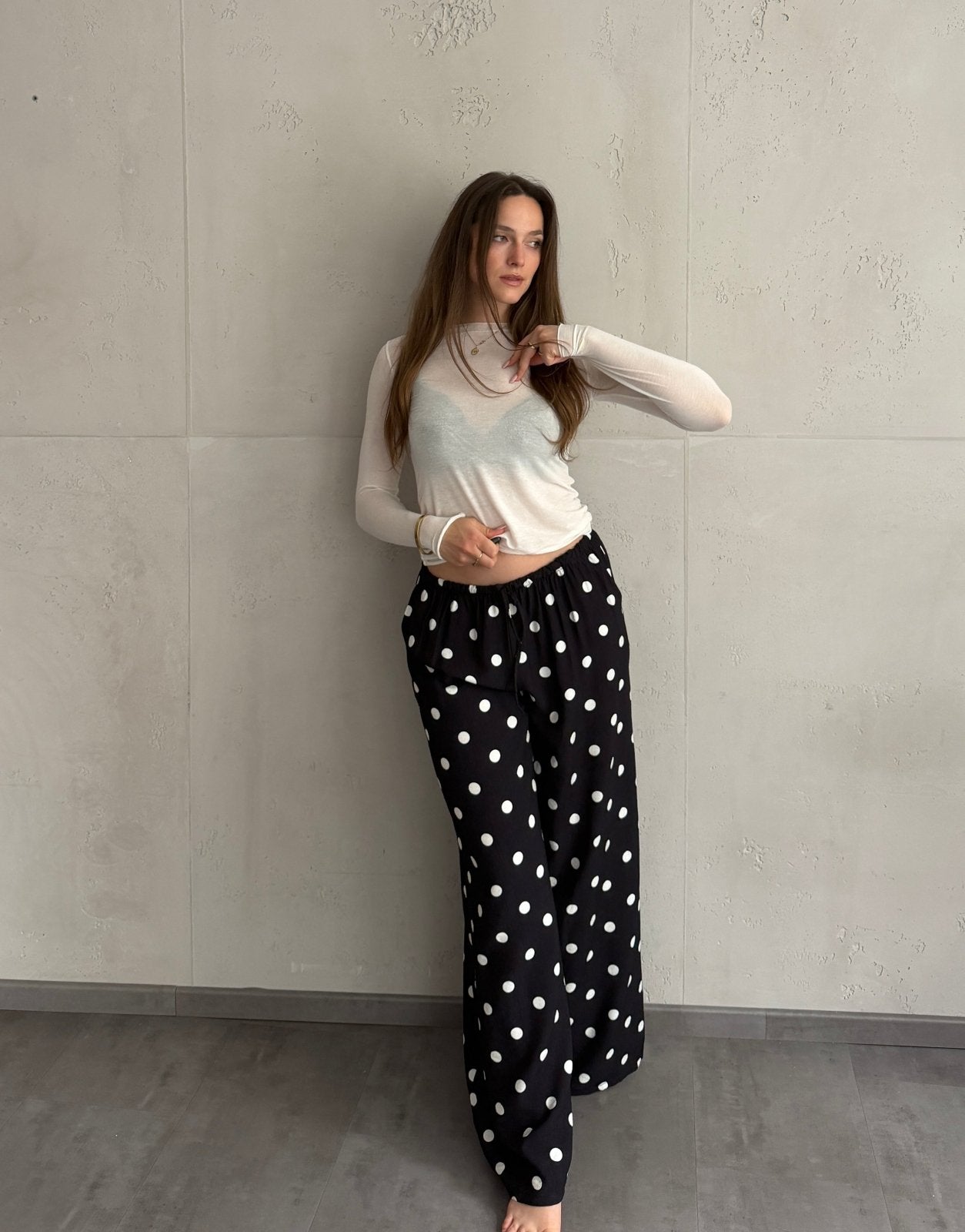 Viskose Hose mit Punkten – Fließender Wide Fit für den Sommer - Switch - Fashion