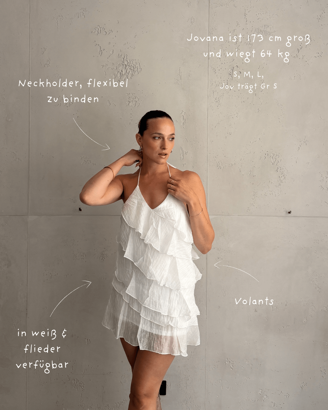Volant Minikleid mit Spaghettiträgern - Switch-Fashion