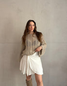 Weitmaschiger Häkelpullover mit überschnittenen Schultern - Switch - Fashion