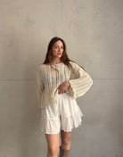 Weitmaschiger Häkelpullover mit überschnittenen Schultern - Switch - Fashion