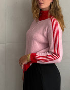 Zip Strickjacke mit Ärmelstreifen – Stehkragen, Super Weich - Switch-Fashion