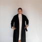 Mittellanger Basic Mantel mit Bindemöglichkeit in Black 