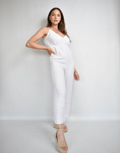 Musselin Jumpsuit in white