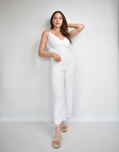 Musselin Jumpsuit in white