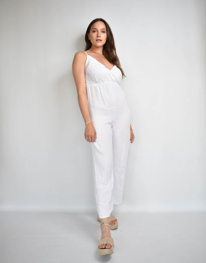 Musselin Jumpsuit in white